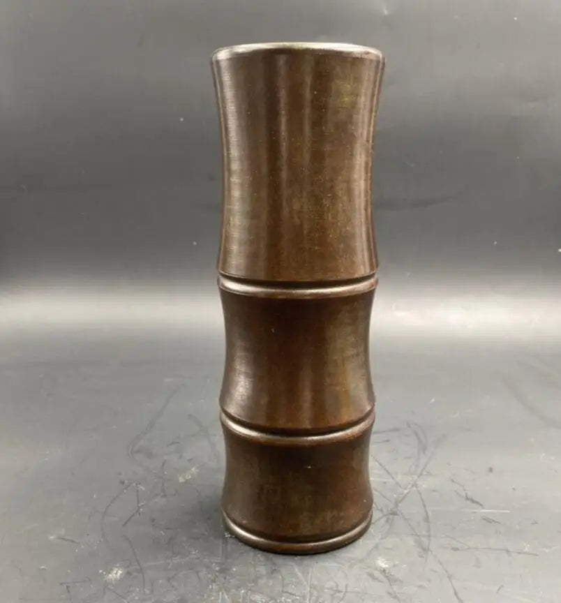 China brass bamboo Pen holder crafts statue