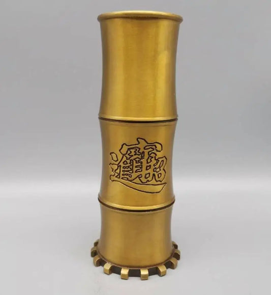 China brass bamboo Pen holder crafts statue