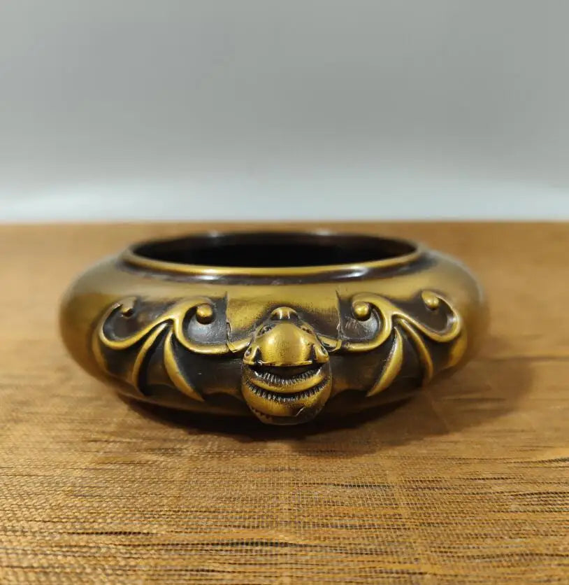China brass bat Incense burner crafts statue