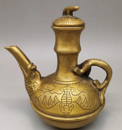 China brass bat flagon crafts statue