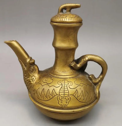 China brass bat flagon crafts statue