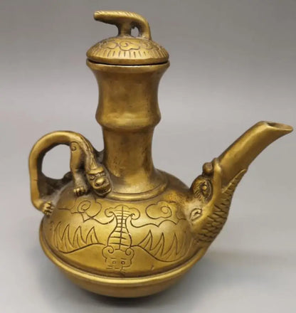 China brass bat flagon crafts statue
