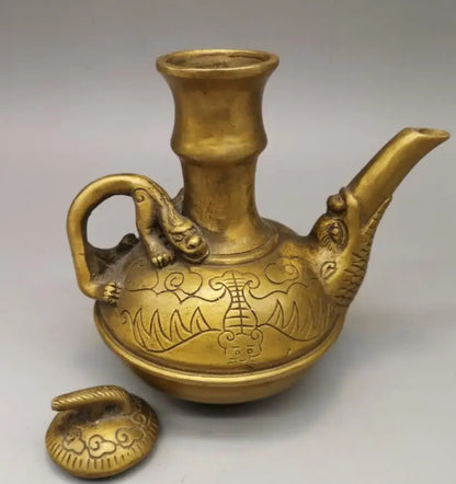 China brass bat flagon crafts statue