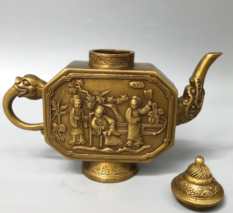 China brass beauty wine pot crafts statue