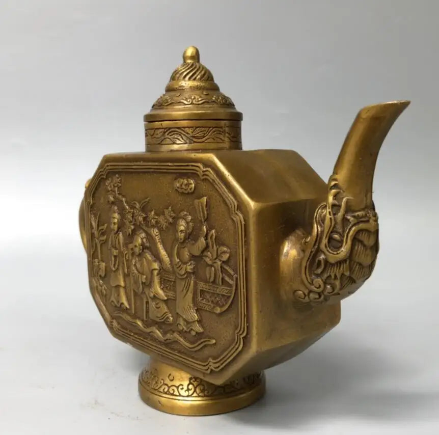China brass beauty wine pot crafts statue