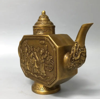 China brass beauty wine pot crafts statue