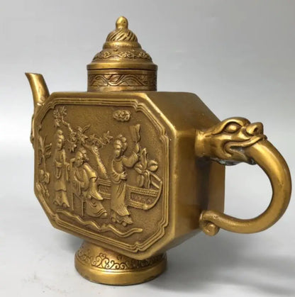 China brass beauty wine pot crafts statue