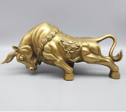 China brass blessing cow crafts statue