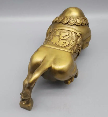 China brass blessing cow crafts statue