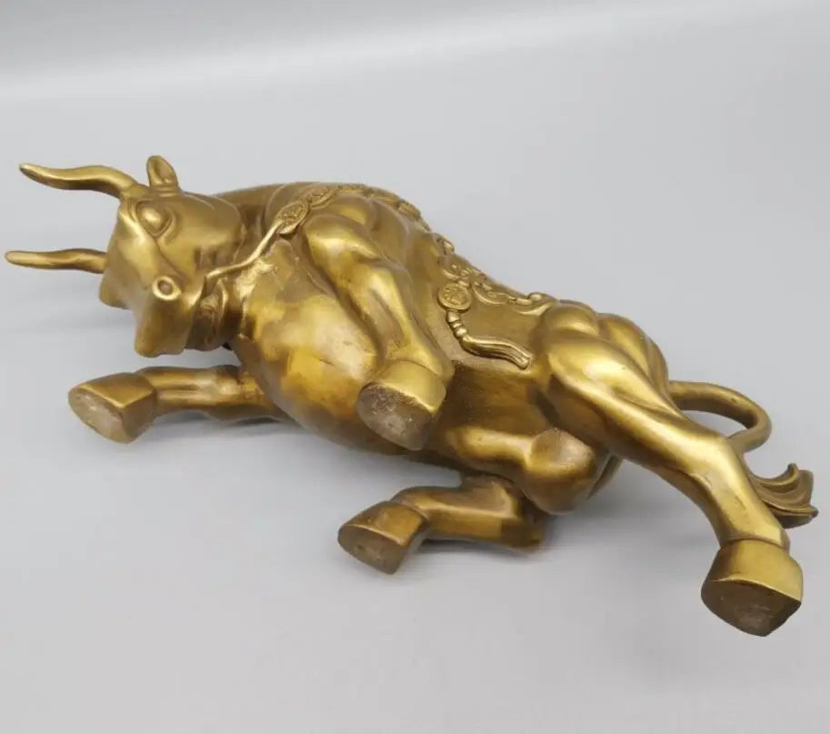 China brass blessing cow crafts statue