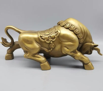 China brass blessing cow crafts statue