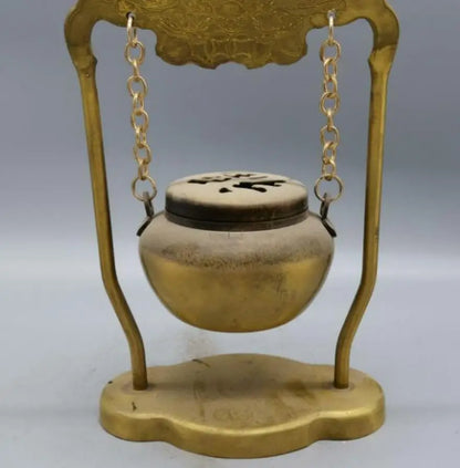 China brass blessing word Hanging Incense burner crafts statue
