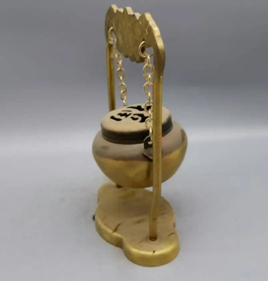 China brass blessing word Hanging Incense burner crafts statue