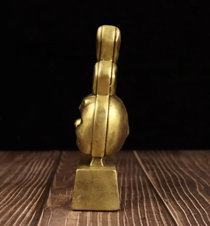 China brass blessing word pig crafts statue