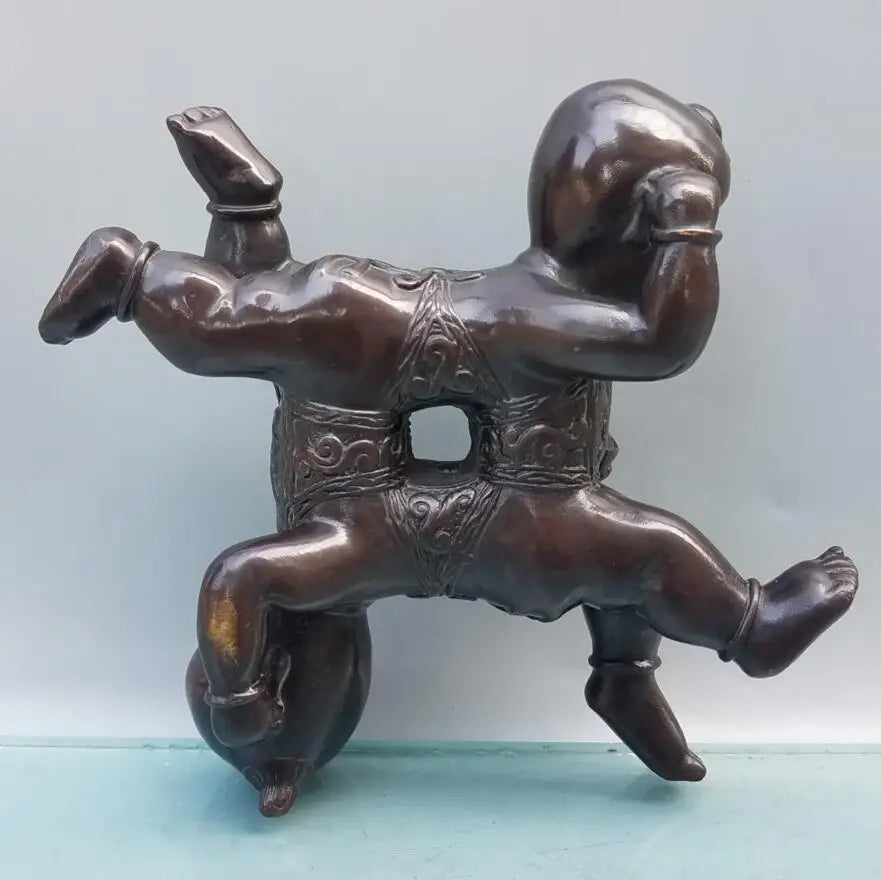 China brass boy and girl crafts statue