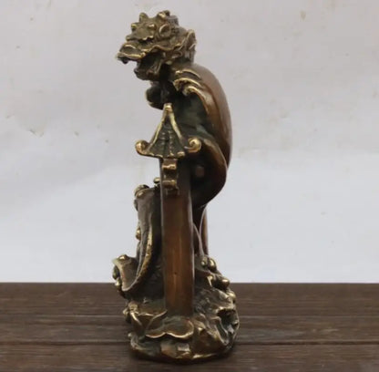 China brass carp leaped over dragon gate crafts statue