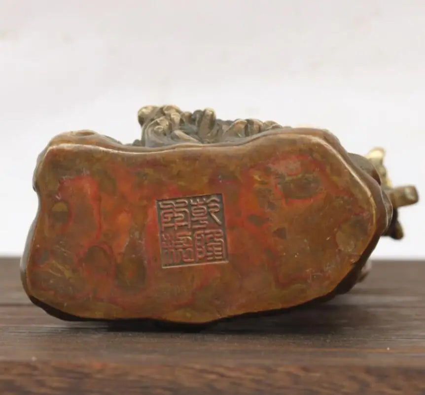 China brass carp leaped over dragon gate crafts statue