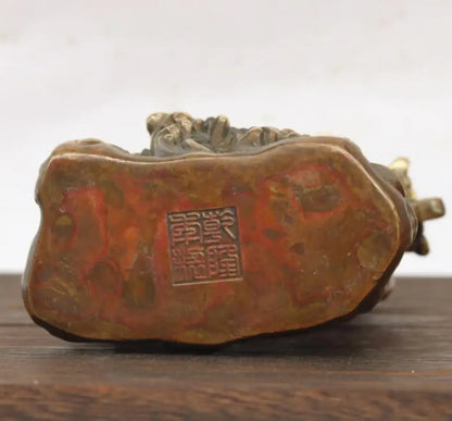 China brass carp leaped over dragon gate crafts statue