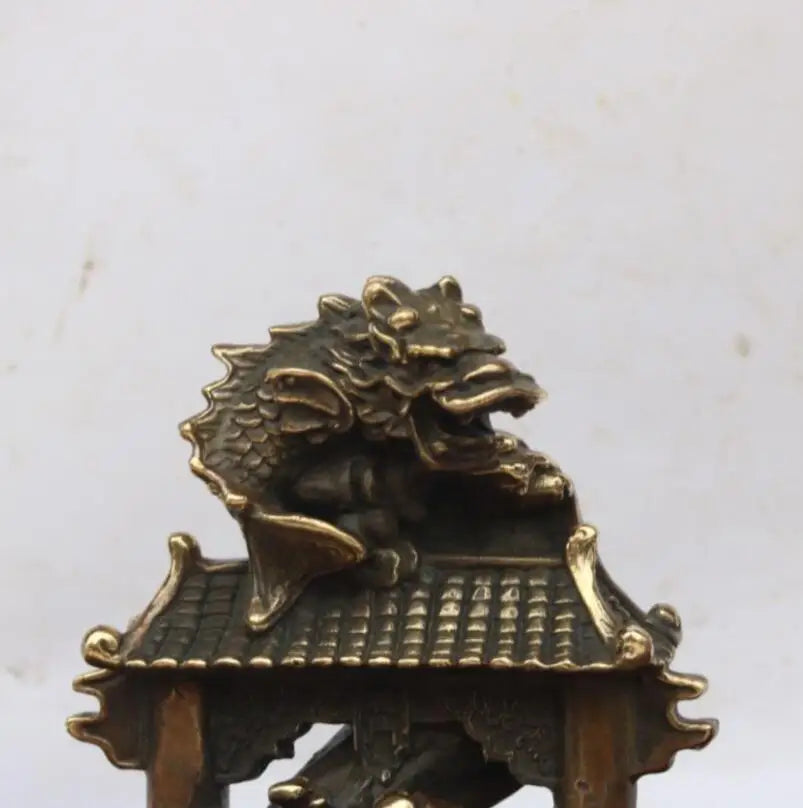 China brass carp leaped over dragon gate crafts statue