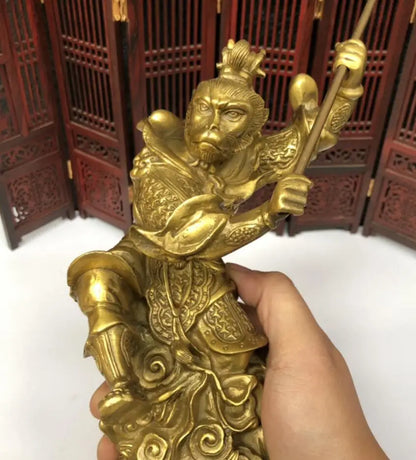 China brass carving Monkey King crafts statue