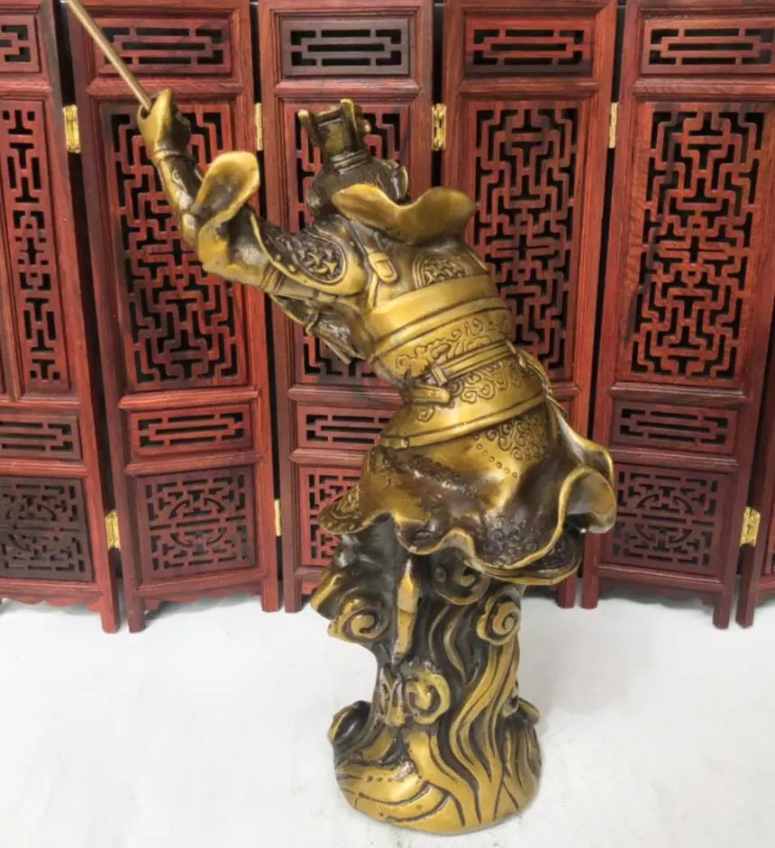 China brass carving Monkey King crafts statue