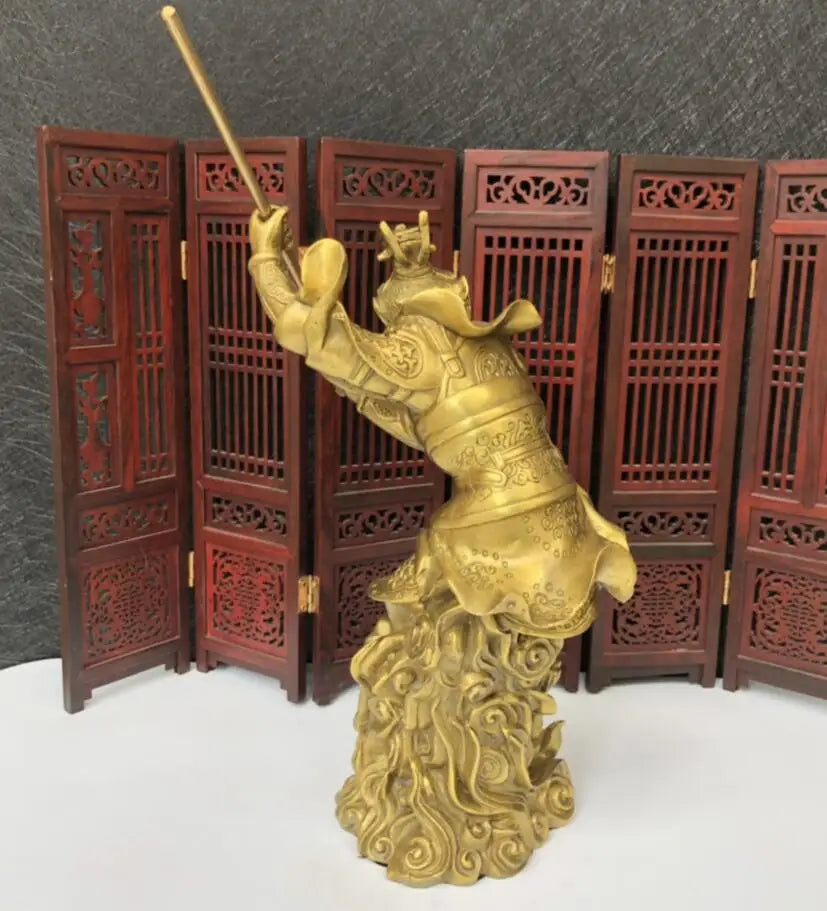 China brass carving Monkey King crafts statue