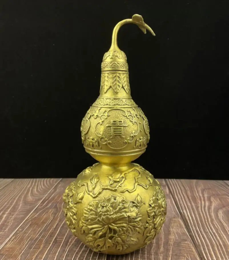 China brass carving flowers gourd crafts statue