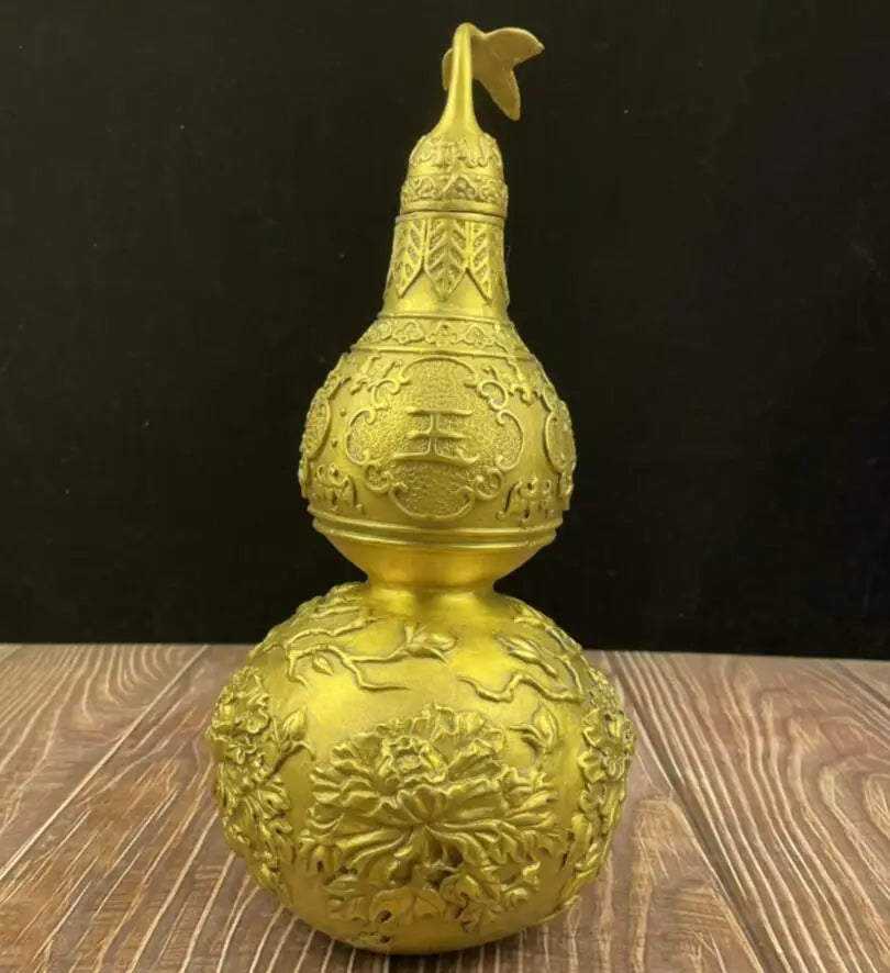 China brass carving flowers gourd crafts statue