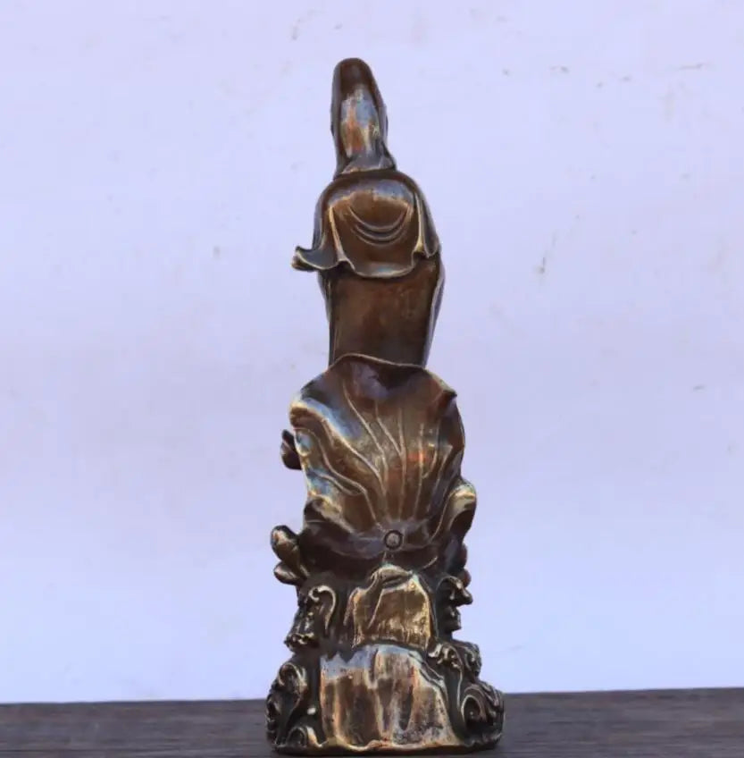 China brass child Goddess of mercy Buddha crafts statue