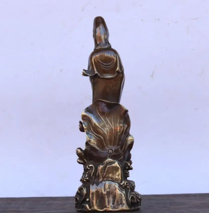 China brass child Goddess of mercy Buddha crafts statue