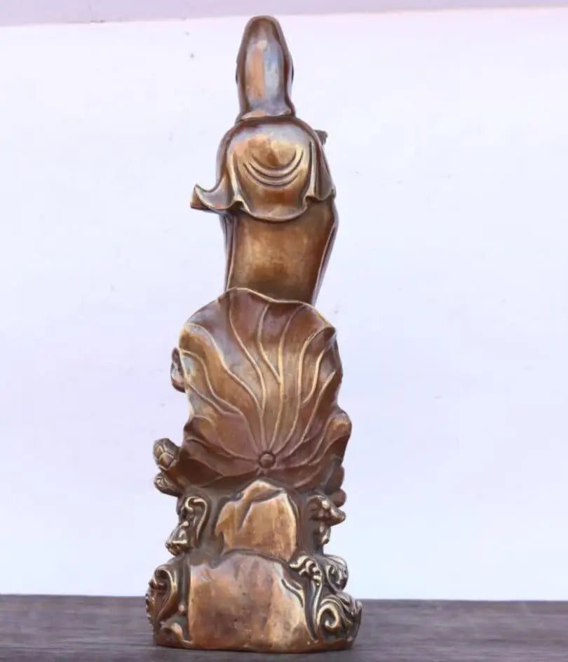 China brass child Goddess of mercy Buddha crafts statue