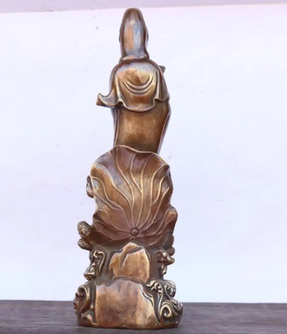 China brass child Goddess of mercy Buddha crafts statue
