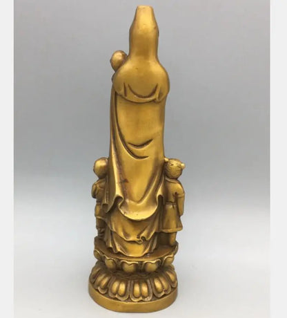 China brass child Goddess of mercy Buddha crafts statue