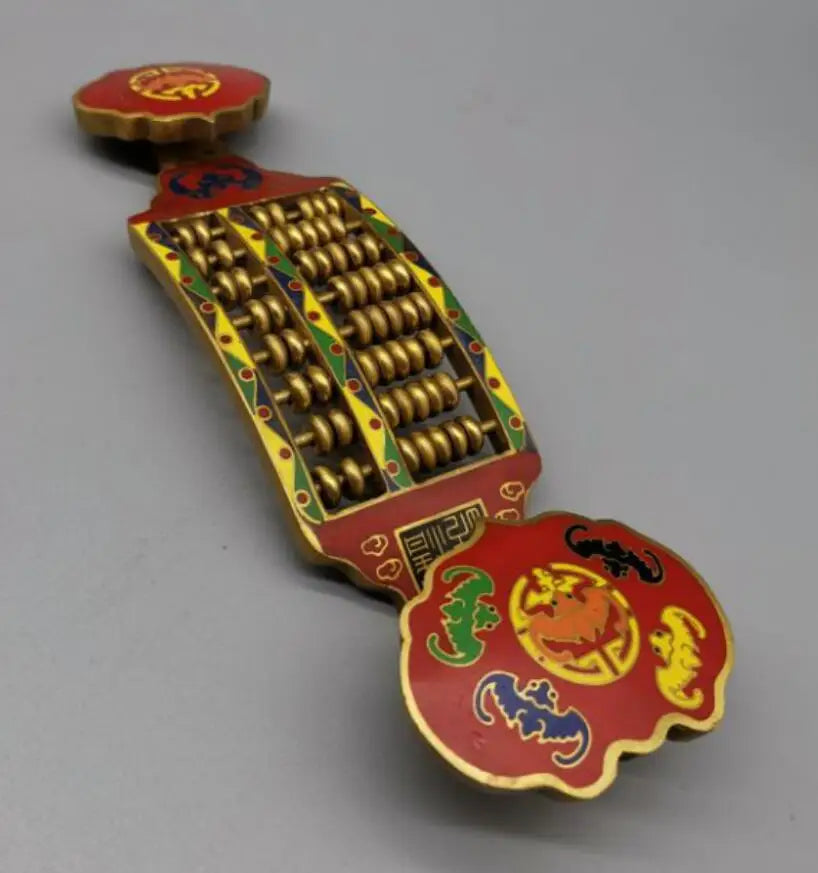 China brass cloisonne Ruyi abacus crafts statue