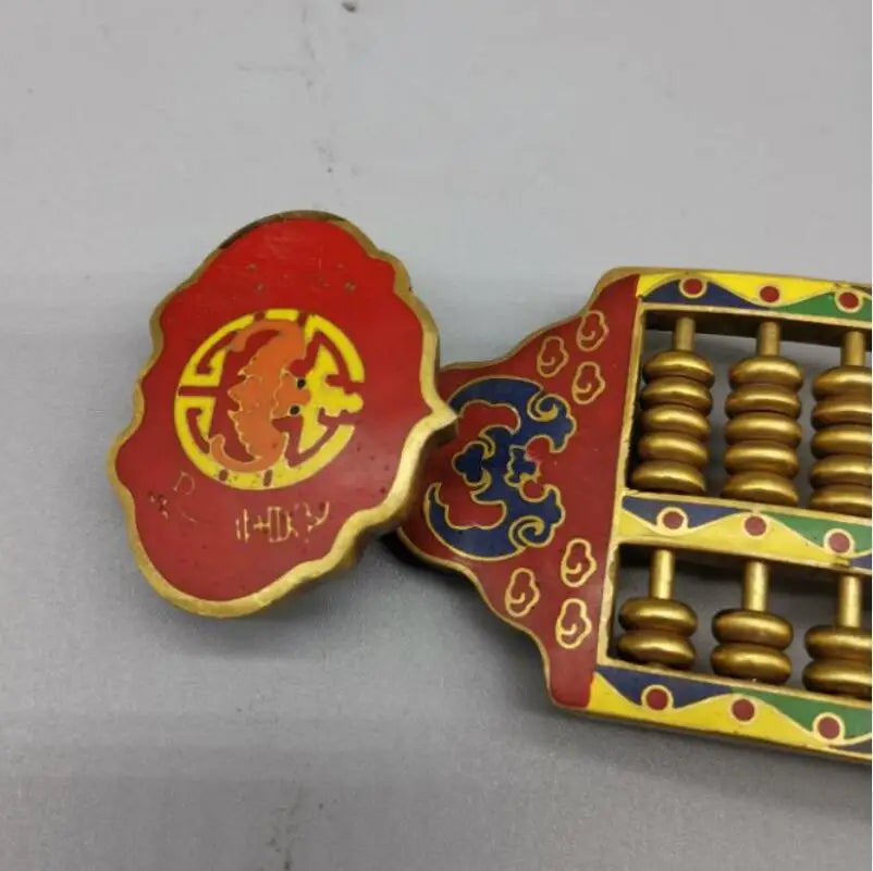 China brass cloisonne Ruyi abacus crafts statue