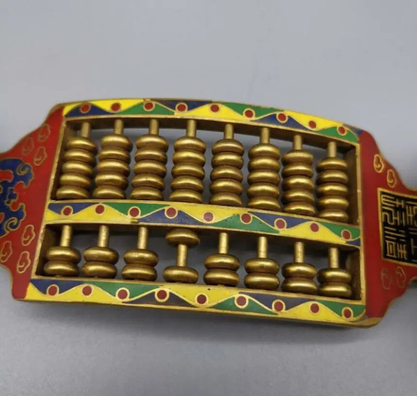 China brass cloisonne Ruyi abacus crafts statue