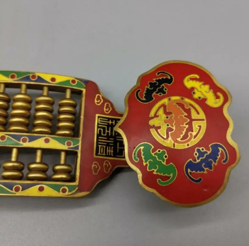 China brass cloisonne Ruyi abacus crafts statue