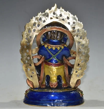 China brass cloisonne Tibetan God of Wealth Buddha crafts statue