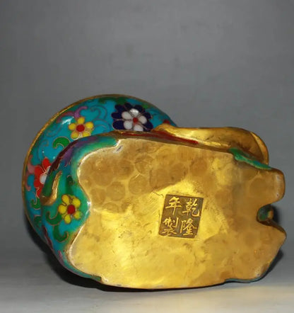 China brass cloisonne elephant Incense burner crafts statue