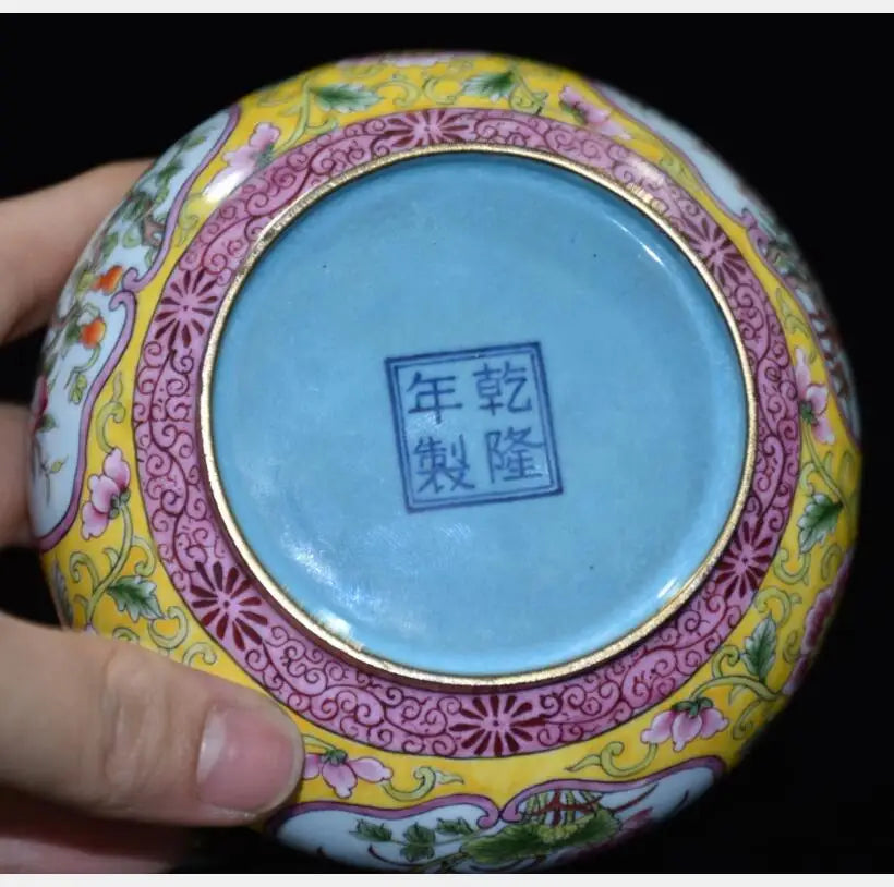 China brass cloisonne flowers Pattern Incense burner crafts statue