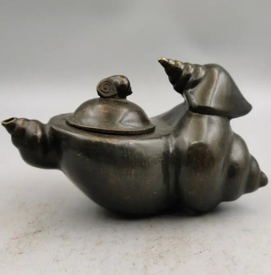 China brass conch shape teapot crafts statue