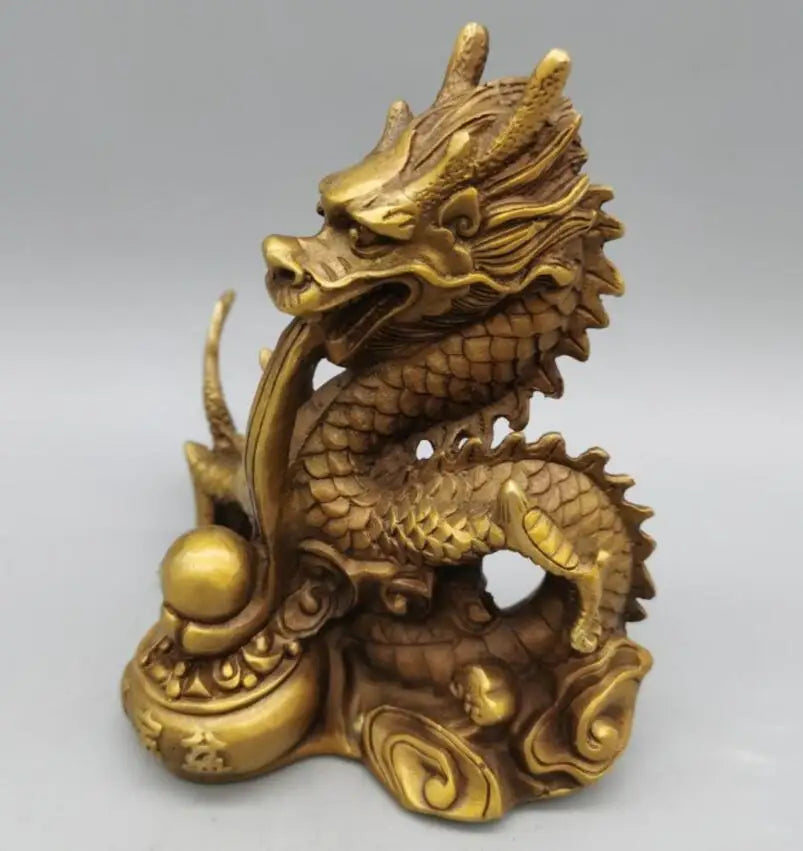 China brass cornucopia dragon crafts statue