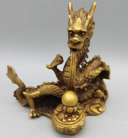 China brass cornucopia dragon crafts statue