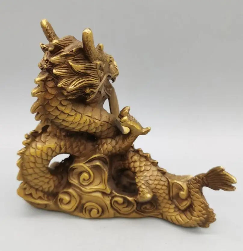 China brass cornucopia dragon crafts statue