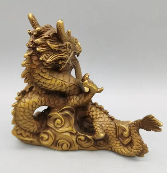 China brass cornucopia dragon crafts statue