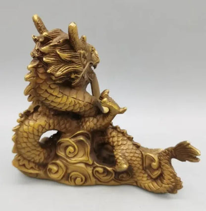 China brass cornucopia dragon crafts statue