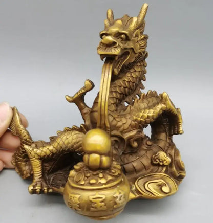 China brass cornucopia dragon crafts statue