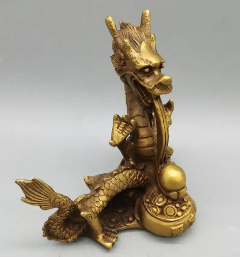 China brass cornucopia dragon crafts statue