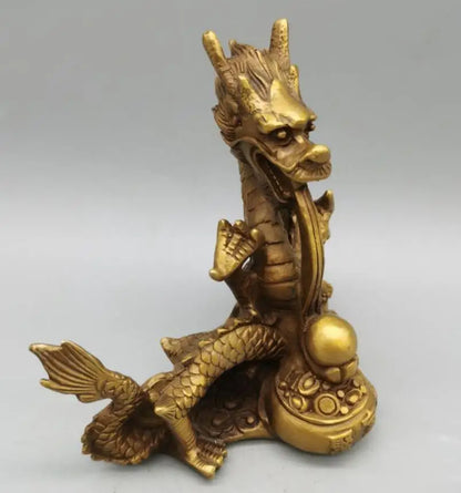 China brass cornucopia dragon crafts statue