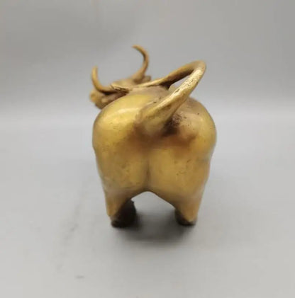 China brass cow crafts statue
